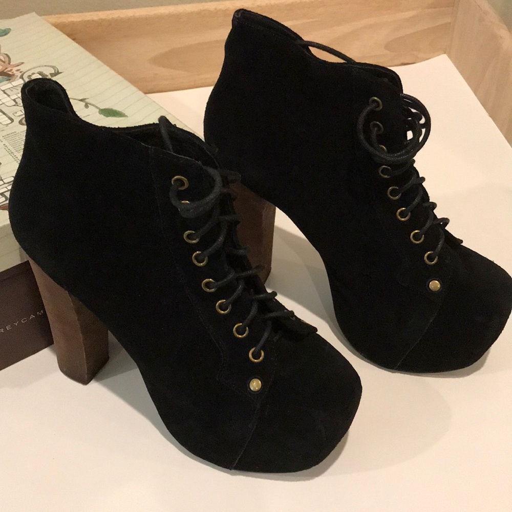 Jeffrey Campbell Lita Black Suede Platforms